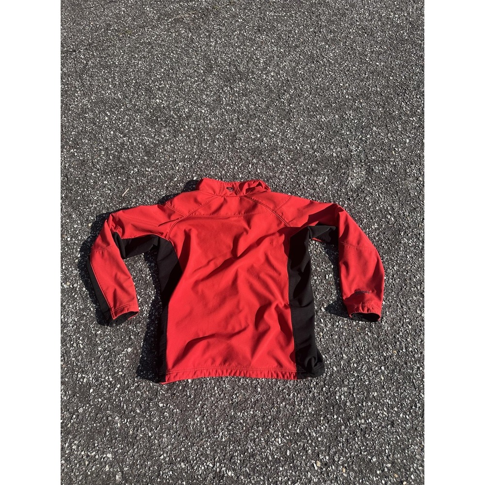 Mountain Hardwear Jacket Mens Large Red Softshell Fleece Lined Hiking Outdoor